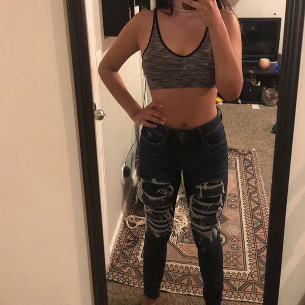 American eagle patched jeans shorts